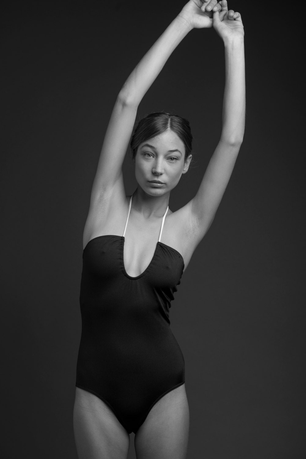 One- Piece- U shaped top with tie