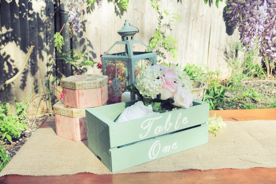 Wedding Table Numbers - Wooden Flower Box Centerpiece