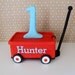 Red Wagon Cake Toppers - Handmade Fondant Cake Topper - 1 Set