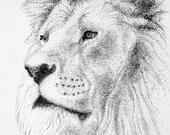 pen and ink lion on Etsy, a global handmade and vintage marketplace.