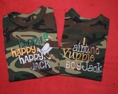 Machine embroidery t-shirt with Duck Dynasty quotes.