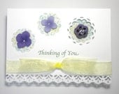 Thinking of You Greeting Card, Flowers, Get Well, BFF, Encouragement, Friend, Family, Lavendar and Yellow