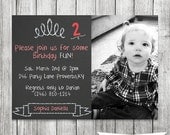 Chalkboard Birthday Invite Printable Photo - 5x7 JPG