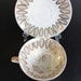 Vintage Gold Gilt Bareuther Bavaria Tea Cup Duo Floral Palm Leaf Design Shabby Cottage Chic