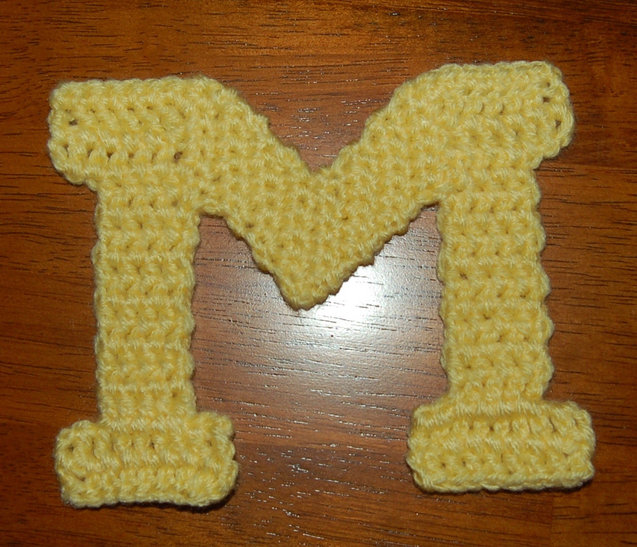 Crochet Pattern: Book Antiqua "M" Applique, University of Michigan Inspired "M"