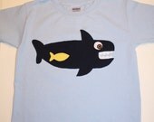Shark shirt 2, 3T, 4T,  :  18 months boys ocean animal applique girls blue