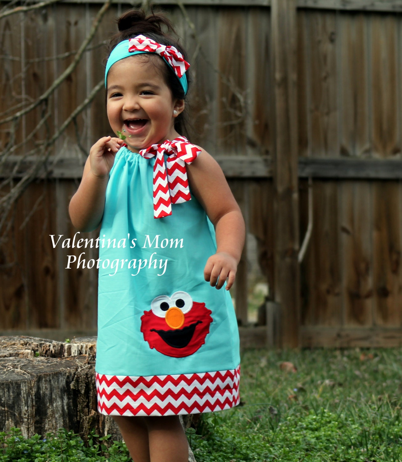 New and adorable blue and red chevron with Elmo in pillowcase dress