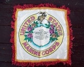 Vintage Silk/Satin Marine Corps "Mother Poem" Pillow Sham