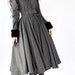Dark Gray wool women dress coat Spring Autumn Winter long coat with belt --CO075