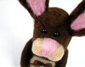 Brown and Tan Needle Felted Bunny --- Needle Felted Rabbit, Soft plush stuffed toy  Home Decor