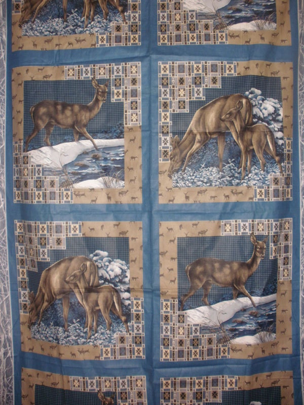 Deer Fabric Doe Fabric Pillow Panels Quilt by MrsMurphysMercantile