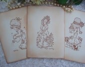 Sweet Sarah Kay Notecards - Handmade - Set of Six - Perfect For Mother's Day, Thank You or Just a Note Card