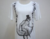 Funny Monkey : Little Monkey Play The Banana Swing Animal Style White Women Men Unisex TShirt Screen Print Cotton