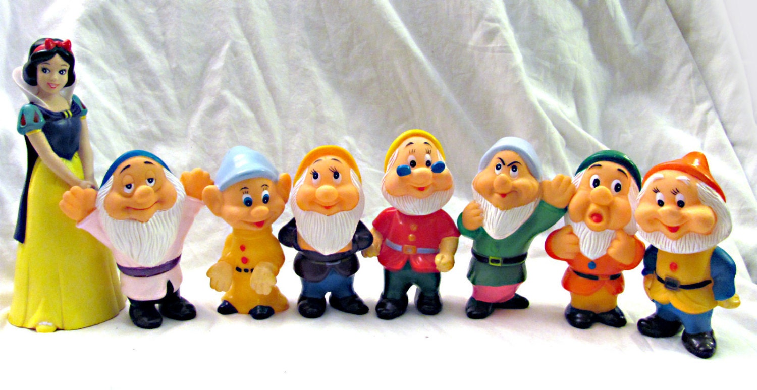 Vintage Snow White And The Seven Dwarfs Disney Rubber By Uniquesheek 
