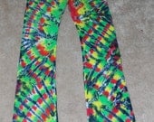 a pair of cotton spandex yoga pants...american apparel size small layed flat measure 11 inches across the waist and 32 inches inseam
