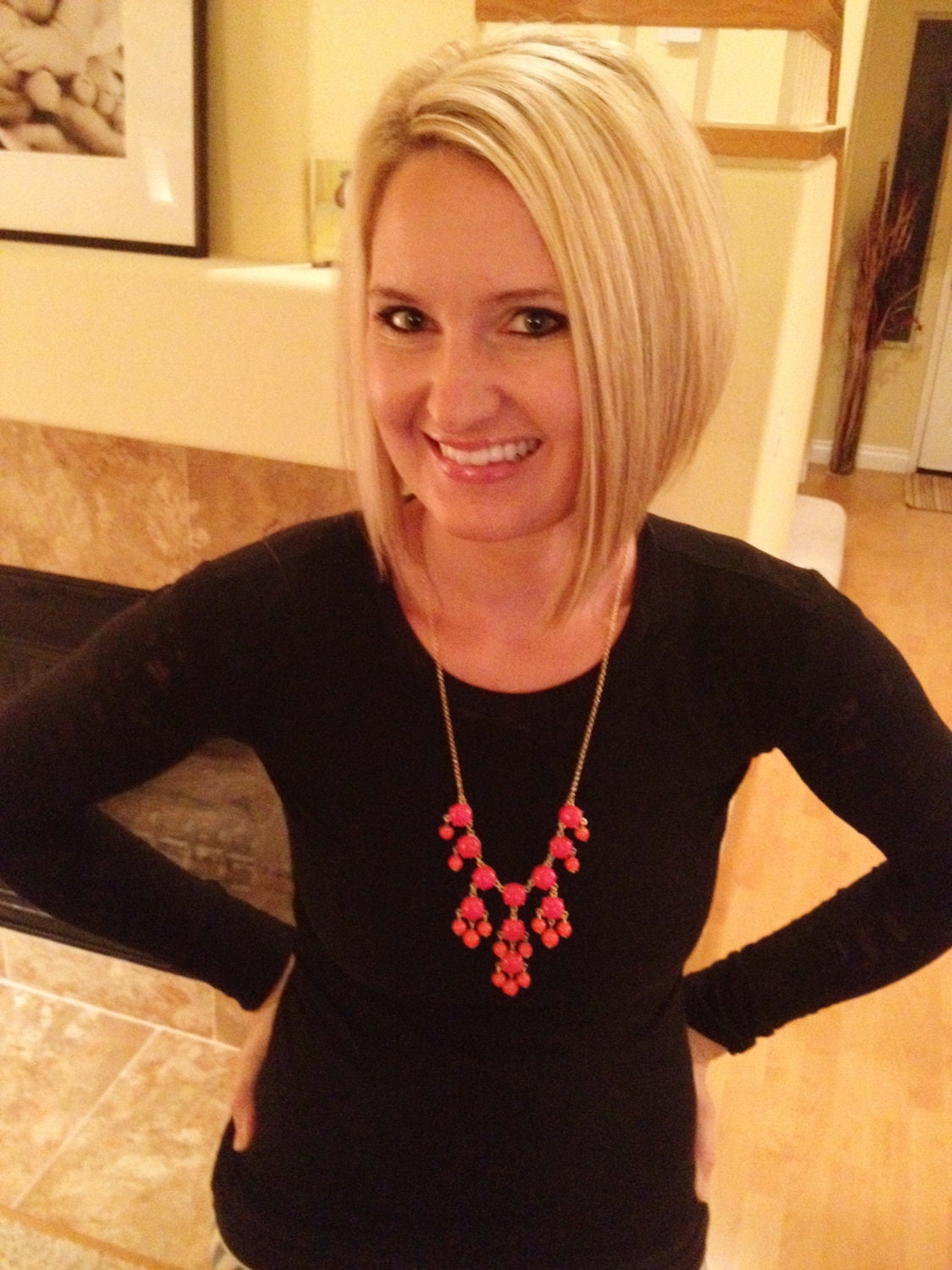 Hot Pink J. Crew inspired Bubble Bib Necklace