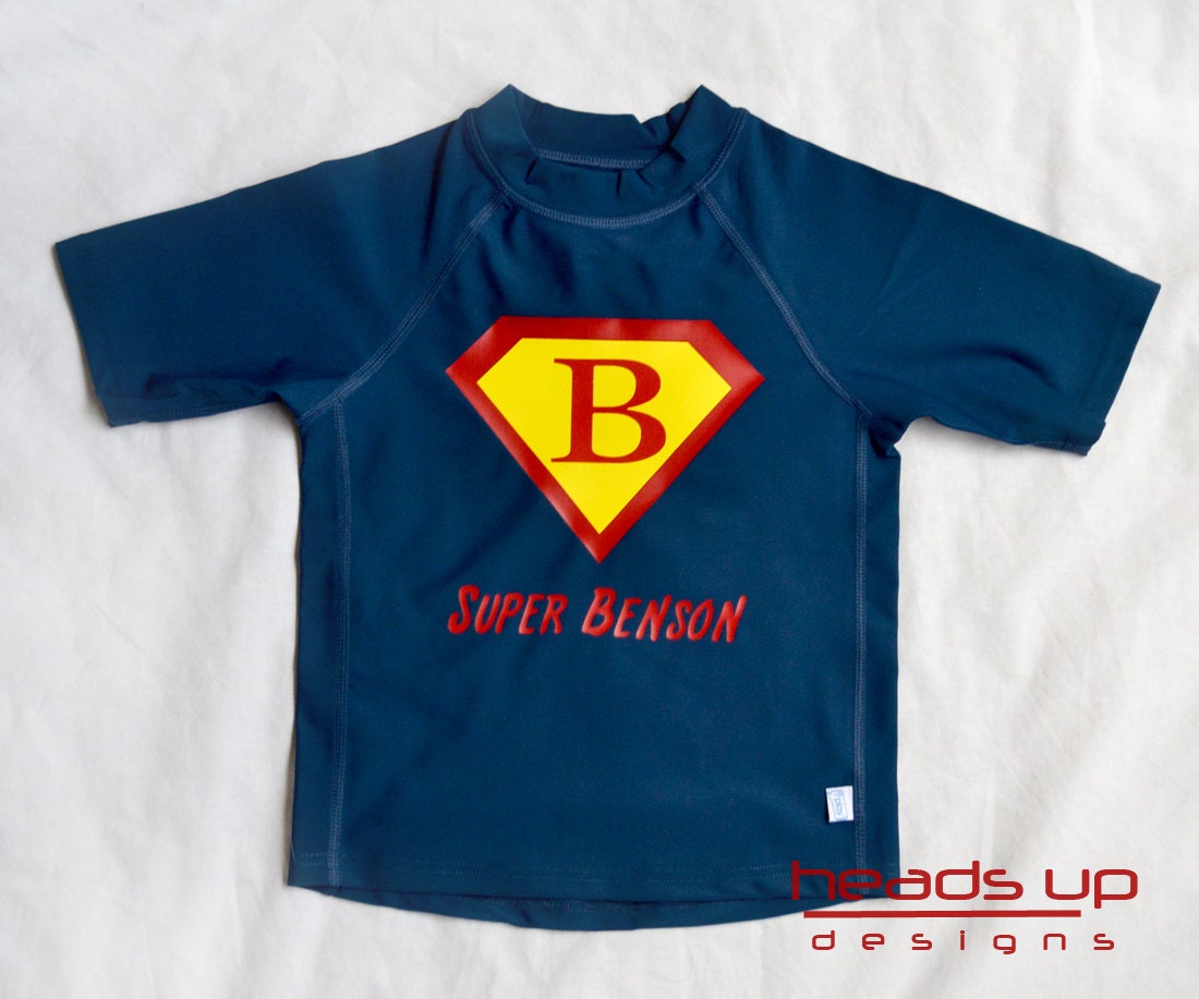 Superman Rash-Guard Toddler Boy - Boy Personalized Swim Shirt Superman - Superman Rashguard - Rash Guard Superman Boy -