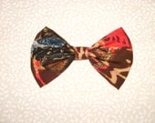 Fabric, hair bow, hair clip, bow with barrette, women, lady, teen, girl. Handmade.