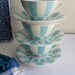 French Vintage 3 Cups and Saucers Robins egg blue Cappuccino Cafe au Lait