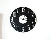 Wall clock Wall decor Black White Large
