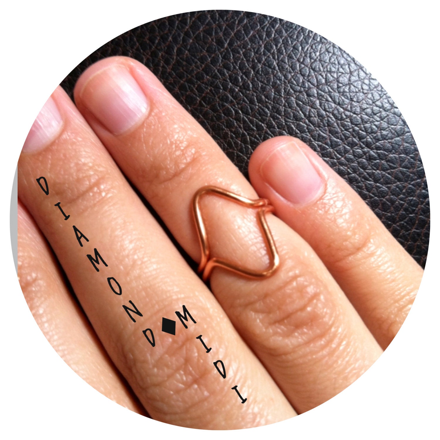 Diamond wire-wrapped midi ring