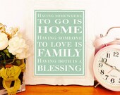 10 x 8" Framed type print wall art - Having Somewhere To Go Is Home