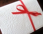 Set of 8 Flowers, Blank Cards,Embossed Cards, Notecards,Thank you Cards, Stationery, Paper Goods, Handmade Cards