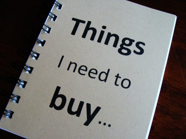 Things I need to buy, 4.25 x 5.5 Handmade Notebook, Journal, Diary, Books and Zines, Paper Goods, Stationery
