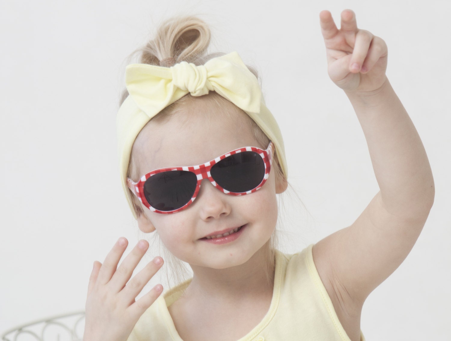 Girls headband Head wrap Pale yellow Fabric headband