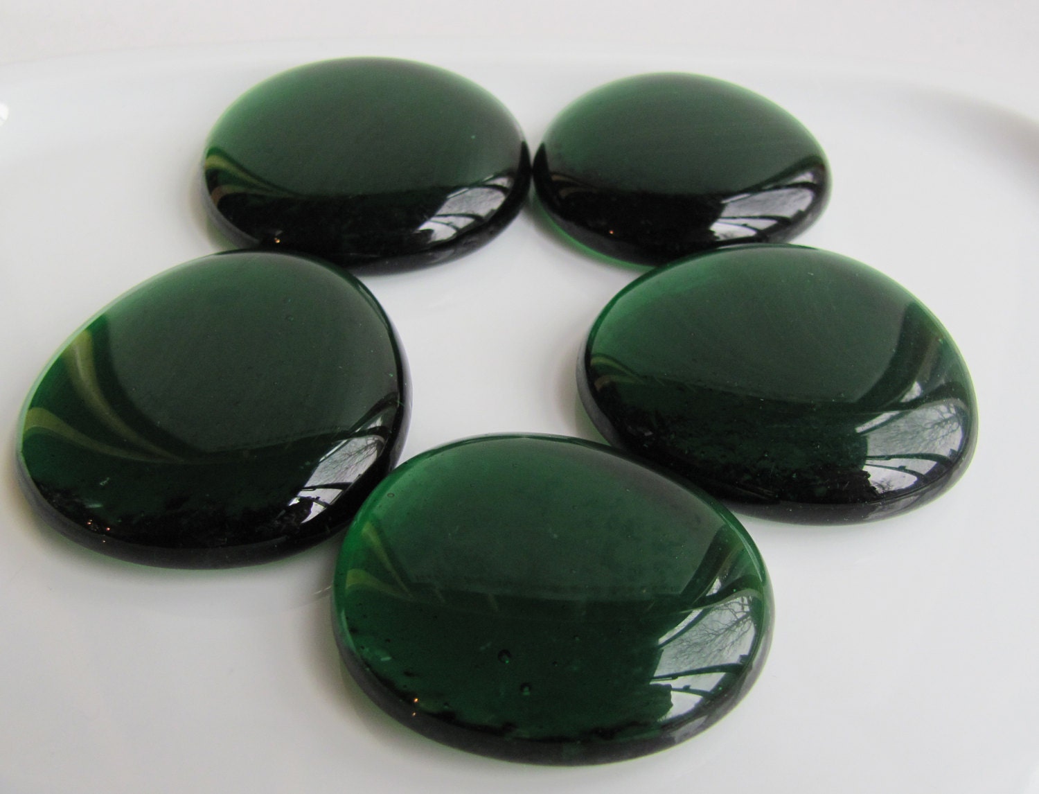 Emerald Dark Green Large Glass Nugget Mosaic by Ihaveglassstones