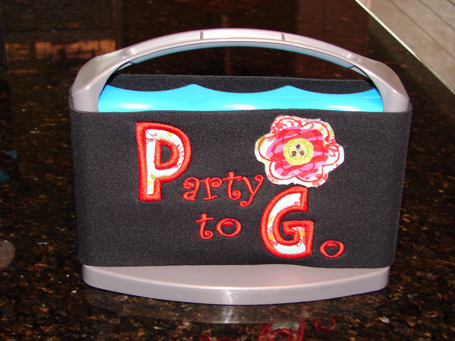 Embroidered 6-Pack ice pack koozie holder/carrier