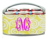 Lemon Swirl Personalized Embroidered 6-Pack ice pack koozie holder/carrier