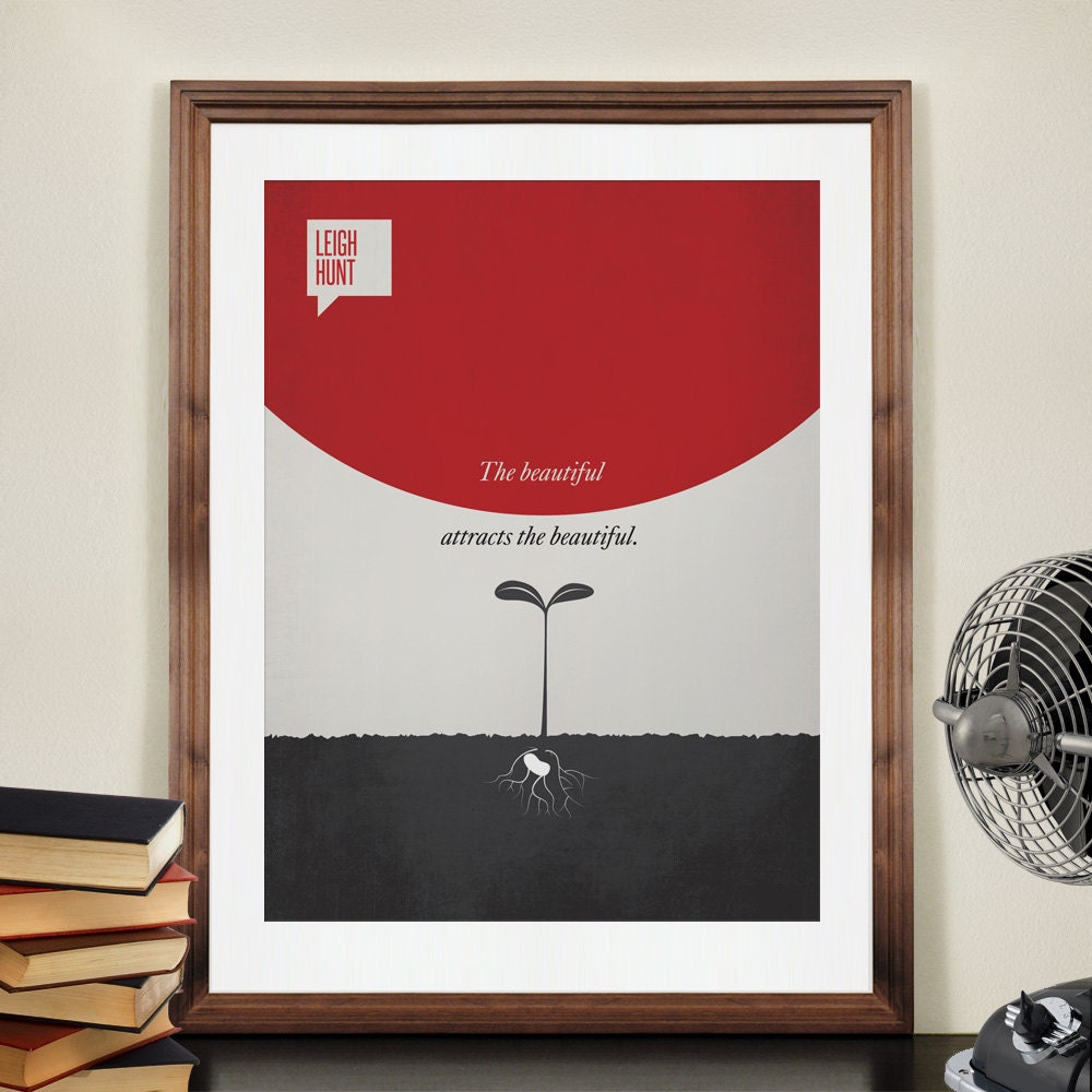 Minimalist Quotation Print - Leigh Hunt