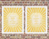 Set of 2 8x10 you are my sunshine prints.