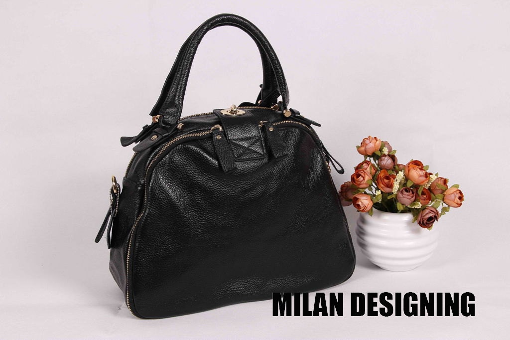 Large Leather Tote Bag/ Shopper Bag/ Laptop Bag/ IPAD Bag/ Shoulder Bag/ Handbag/ Messenger Bag-Crossbody-Satchel-Briefcase in Black
