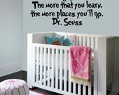 Dr Seuss Wall Quote The More That You Read The More Things Vinyl Lettering Wall Art Decals Nursery Bedroom Wall Decor Sticker
