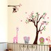 Nursery Wall Art Baby Girl Boy Kids Room Wall Decor Decals Huge Jungle Safari Animal Owl Giraffe  Monkey Tree Wall Mural