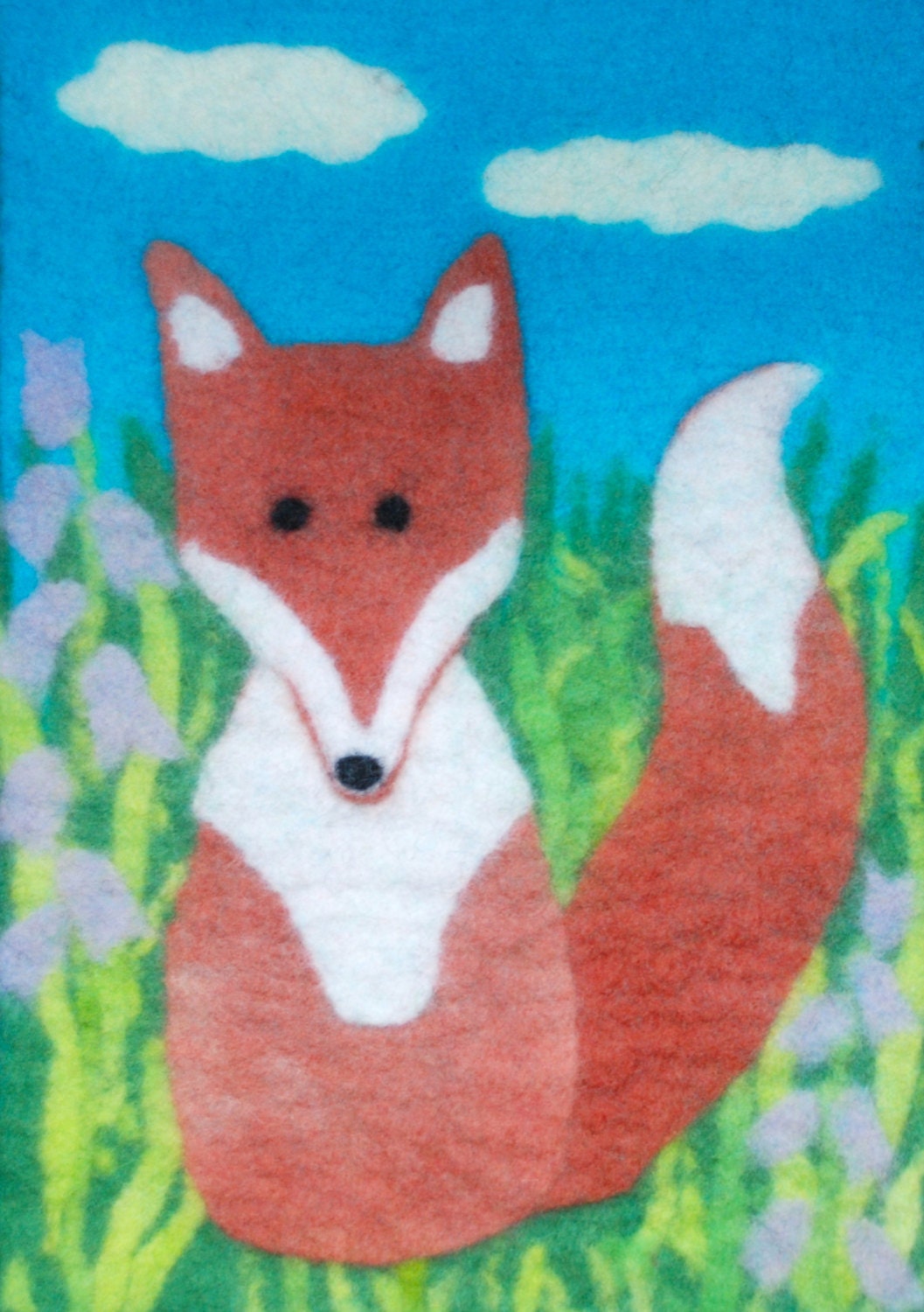 Feltmaking Kit:  Make your own Felt Fox Picture from wool prefelts