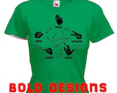 The Big Bang Theory, Rock, Paper, Scissors, Lizard, Spock, Sheldon Cooper, funny ladies tshirt (ts)