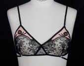 Valentine bra so pink chiffon and black lace