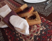 Wine barrel oak napkin rings set/6 finished with 'It IS your beeswax' food safe finish