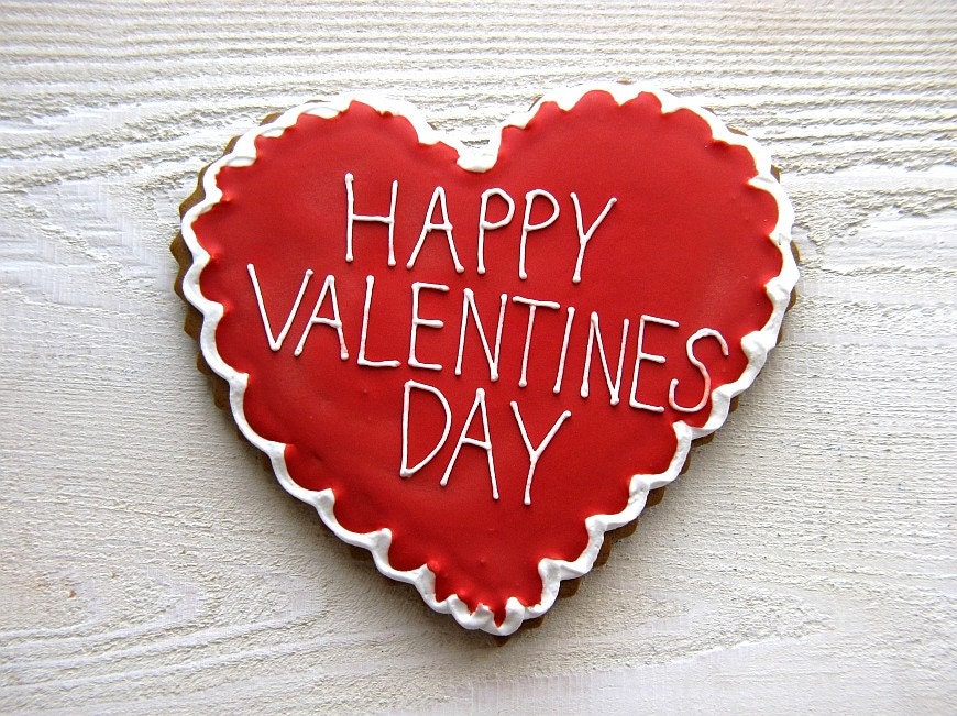 GIANT SUPER SIZED Personalized Decorated Cookie // Gingerbread or Sugar Cookie // 7 inch Heart // Write Your message or name