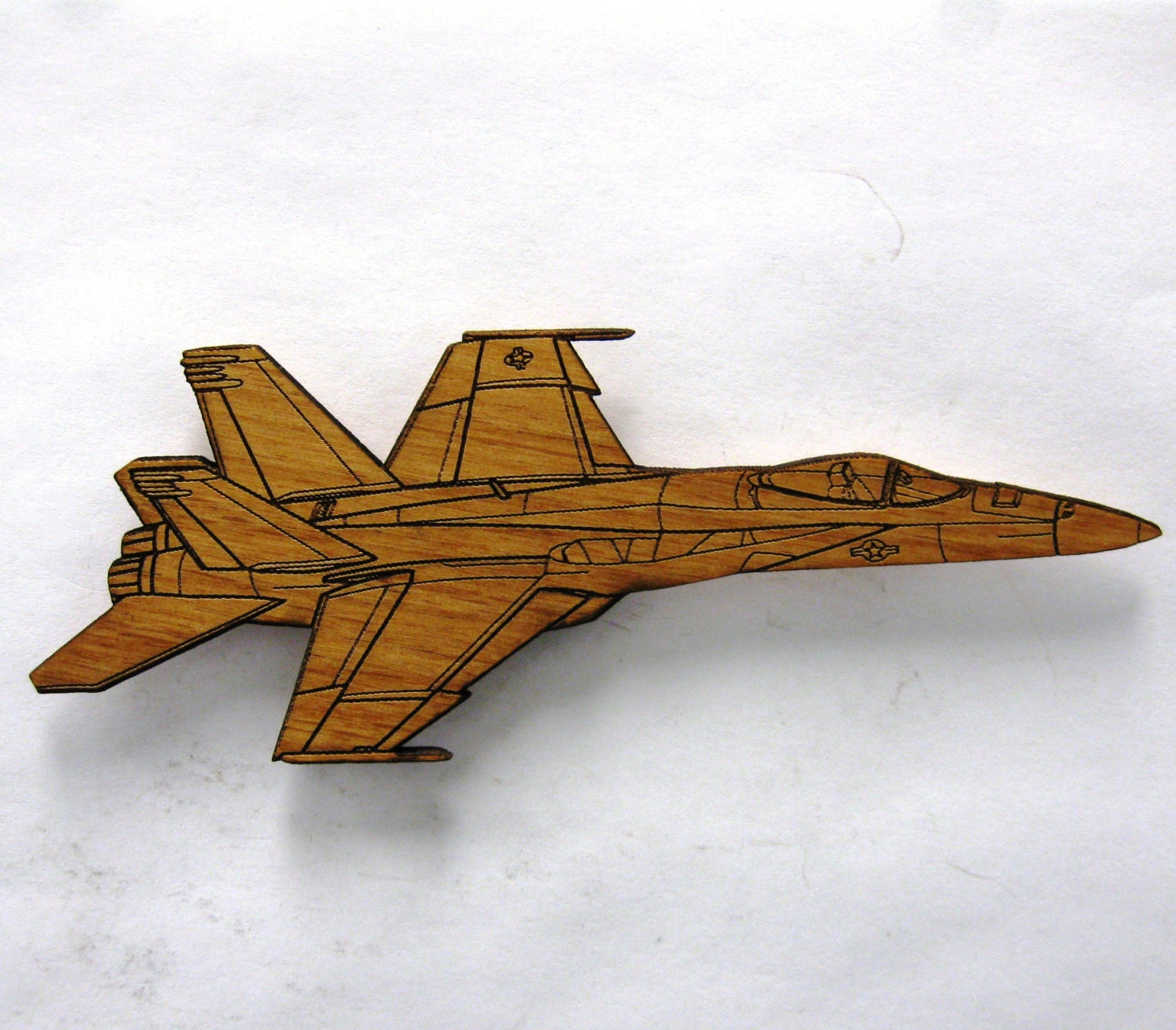 F/A-18E Super Hornet Wooden Fridge Magnet