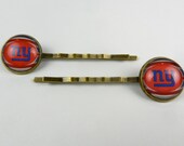 New York Giants Glass Bobby Pins, Images Cut From Baseball Cards