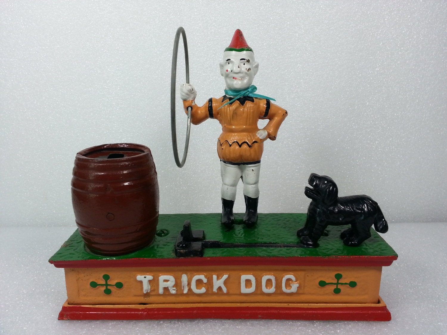 Vintage "Trick Dog" and Clown Bank - Circus Performance