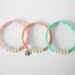 Set of 3 Pastel Peach, Mint, Light Pink and Pearl Beaded Bracelets