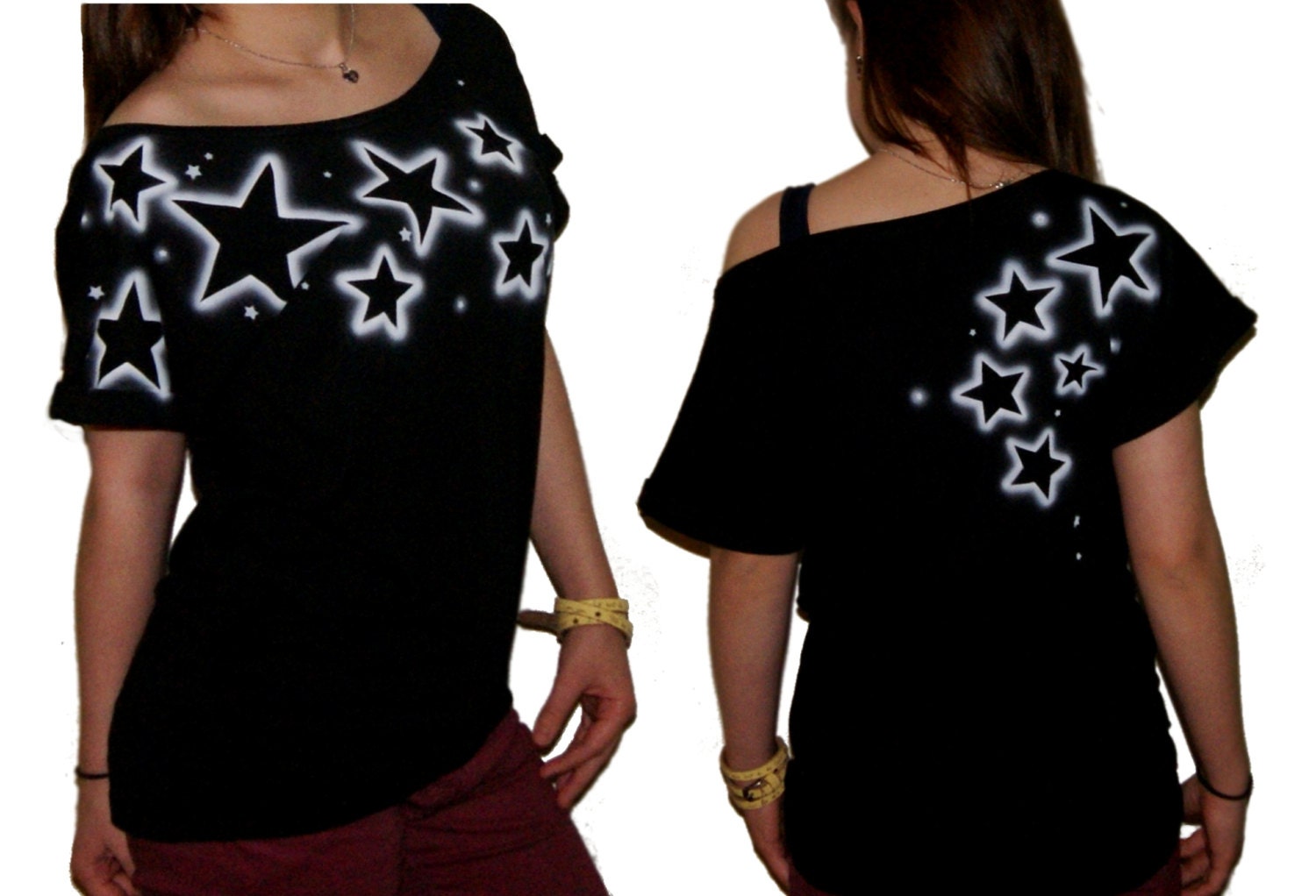 Longshirt Star black Size S,M,L,XL Grunge