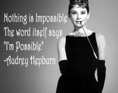Faux Canvas Audrey Hepburn Quote
