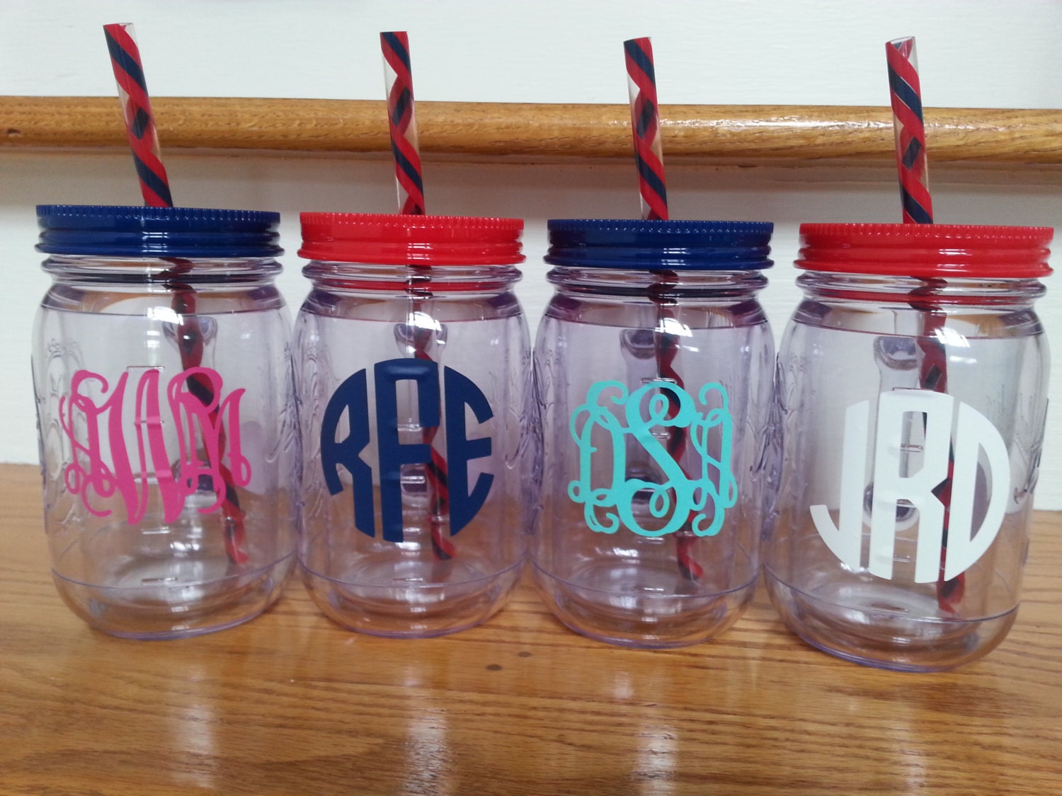 Personalized Mason Jar Tumbler with Handle