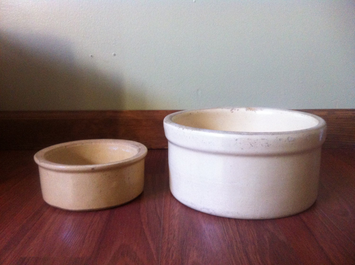 Vintage Crock Bowls Stoneware by CoalCountryGathering on Etsy